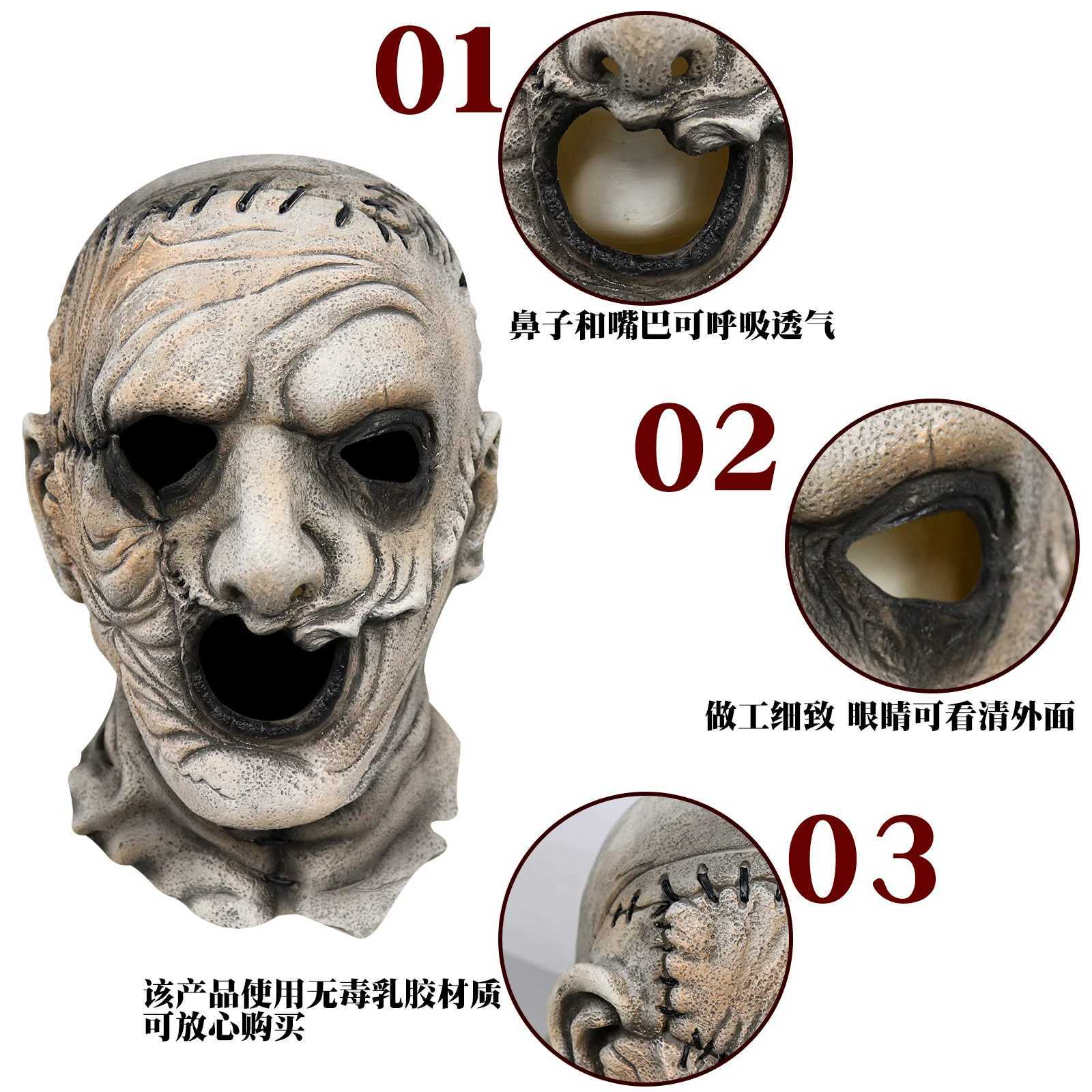Chainsaw Massacre Leatherface Masks Latex Scary Movie Halloween Cosplay Costume Party Event Props Toys Mask M240906