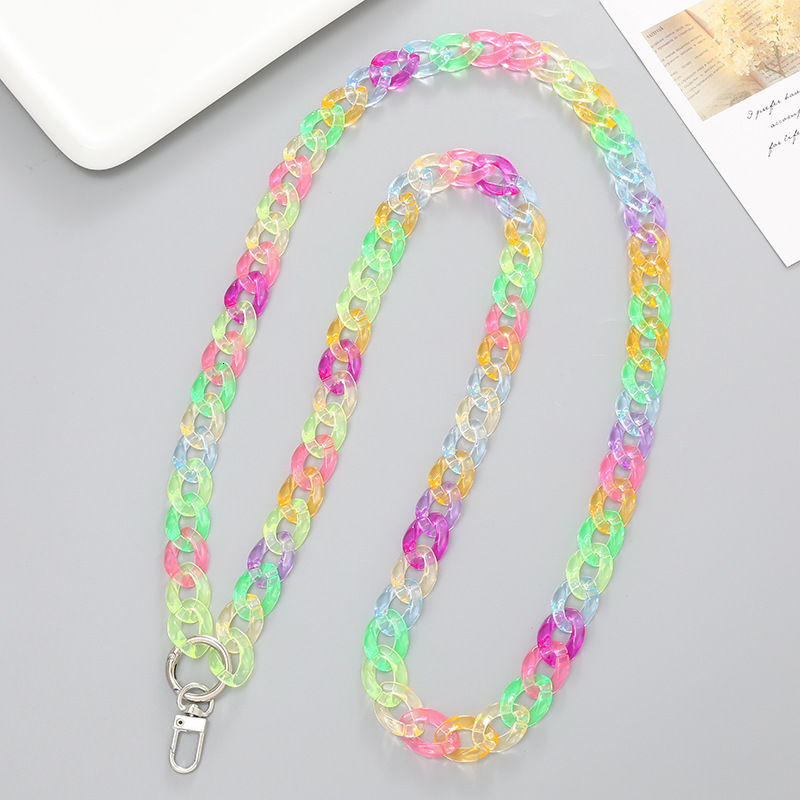 17mm acrylic colorful DIY anti lost phone rope shoulder strap crossbody decoration hanging chain for women