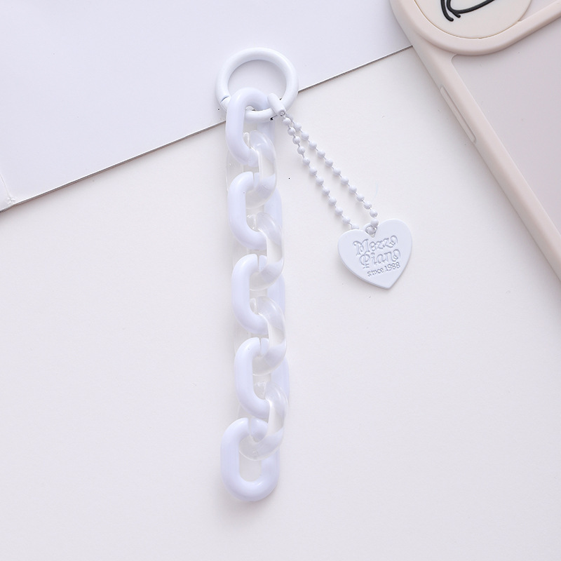 Colorful jelly acrylic chain pendant ins summer love protection cover hanging decoration car keychain