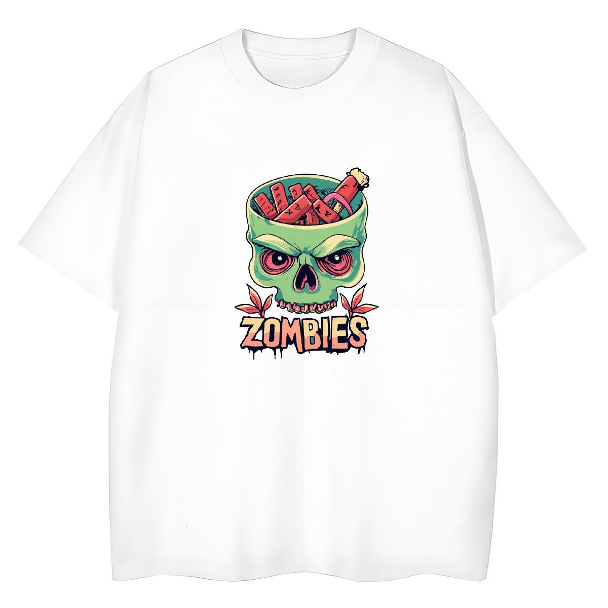 Fashion New T shirt 230g 100% Cotton Breathable Soft Summer Casual skull Unisex Tshirts 5A DIY Printed Clothings