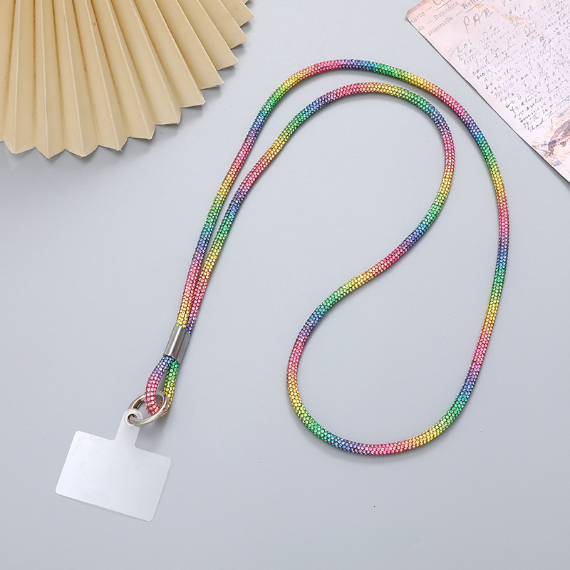 Yilian's new 6mm rhinestone crossbody case hanging rope with a high-end feel, flash diamond chain, loss and anti drop phone chain