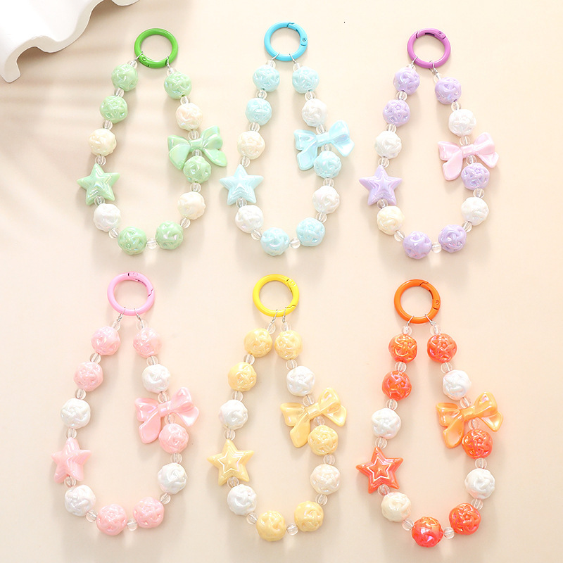 Yilian's new color plated bird's nest pendant bead mobile phone rope keychain hanging chain small gift