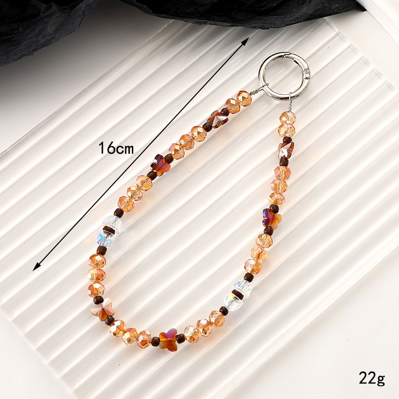 New crystal bead pendant, phone case, keychain, rope, luggage accessory, personalized hanging chain, anti fall accessory for mobile phones