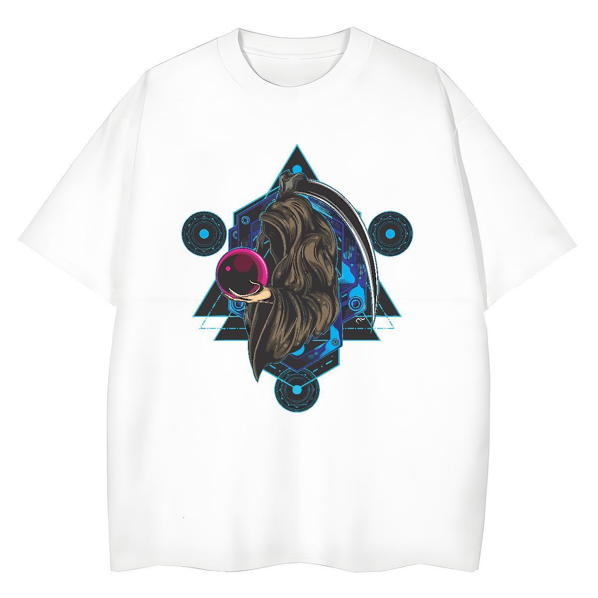 Classic T-Shirts for Women 230g 100% Cotton Crew Neck Casual Daily Wear portrait Couples T Shirts Loose Cartoon Print Tees