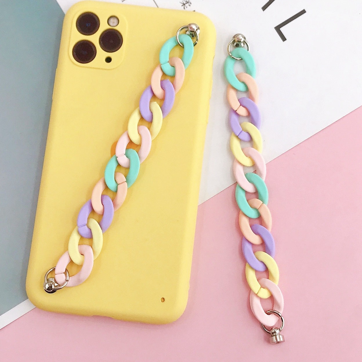 Yilian's new DIY acrylic bracelet, case accessories, versatile color phone hanging chain for girls