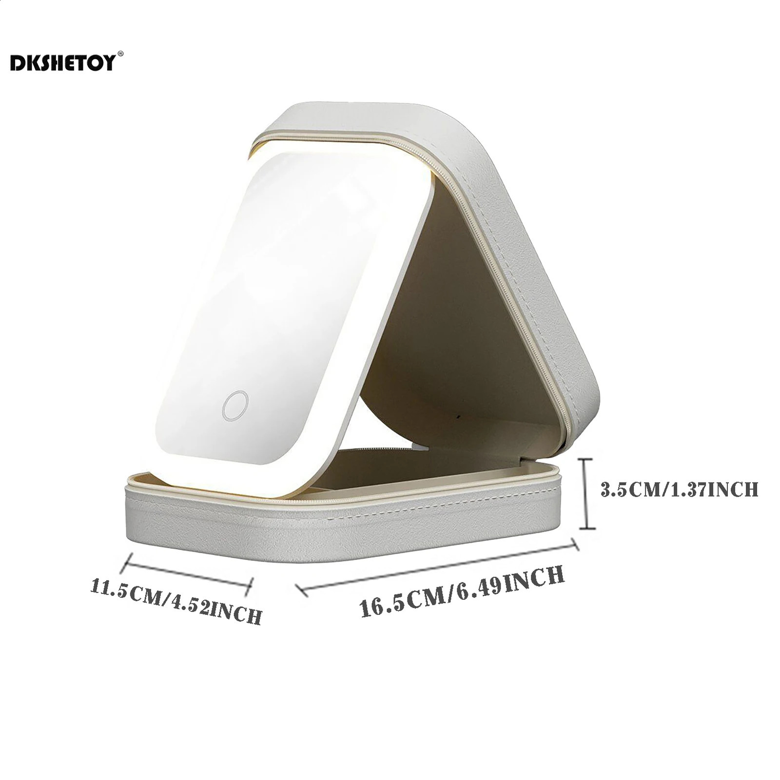 Makeup Mirror With Light usb charging Cosmetic Bag LED Mirror Travel Makeup Storage Bag case Travel make up Organizer 240905