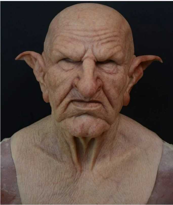 New Old Man Grandpa Grandma Mask Halloween Party Pointy Ears Old Man Head Mask Party Offering Scary Cosplay Props Mask Terror M240906