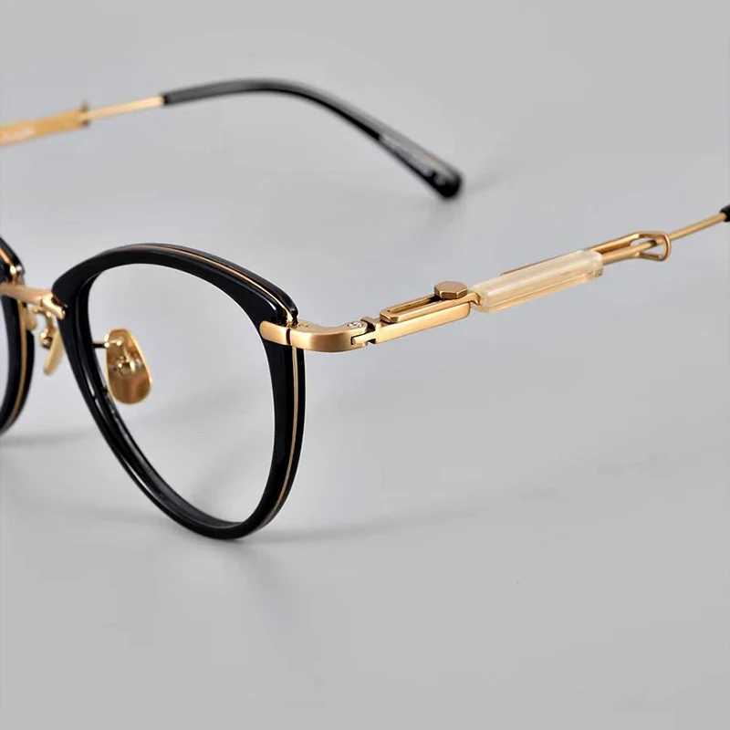 2024 New MYBC Pure Titanium Glasses Frame for Men and Women High Quality Cat Eye Fashion Designer Personalized Retro Glasses W240906
