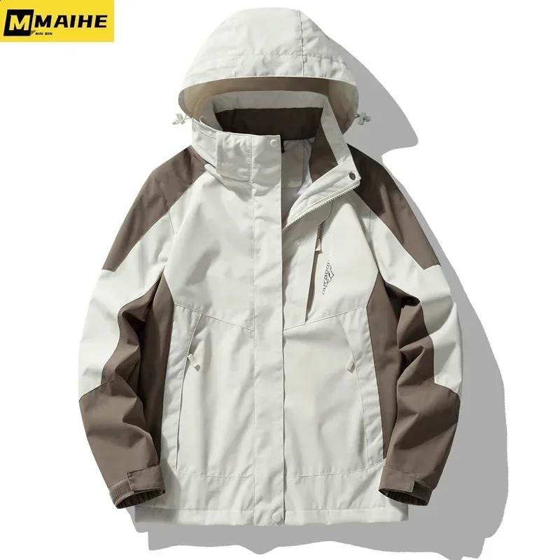Gorpcore Fashion Hiking Windproof Waterproof Camping Fishing Mens Jacket Running Thin Outdoor Life Neutral 240904