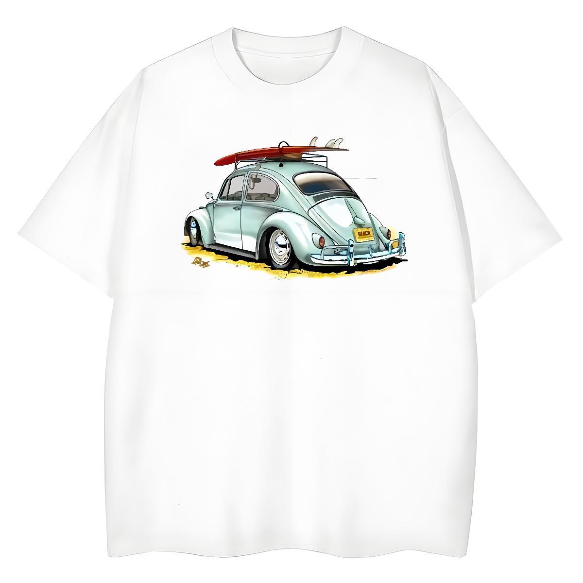 Fashion Womens T Shirts 100% Cotton 230g Crew Neck Breathable Street car Tshirt for Man Woman Loose fit Customized Tops Shirt