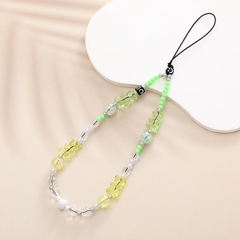 Little Bear Colorful Mushroom Mobile Phone Rope Hanging Short Handheld Drop and Anti Loss Chain