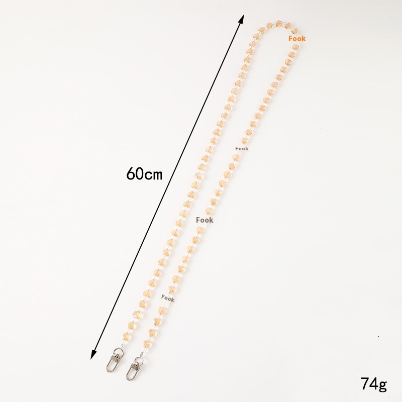 Light luxury new crystal heart-shaped bead crossbody chain luggage pendant case keychain hanging decoration phone lanyard