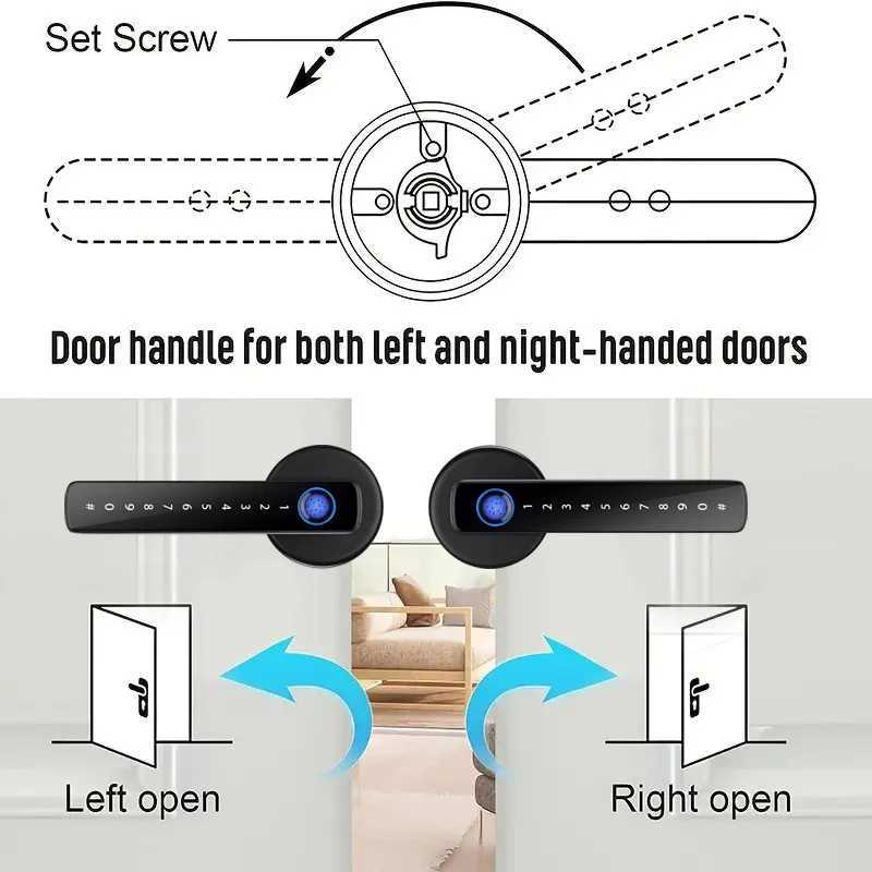 Equipped with Tuya Biometric fingerprint intelligent door lock electronic digital lock password fingerprint keyless security door handle CL240920