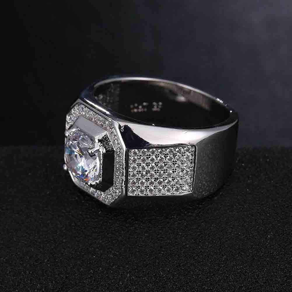 2024 Top Sell Vintage Jewelry 10kt white gold filled Topaz Simulated Diamond Wedding Pave Band Rings for men Size 8/9/11/12/13