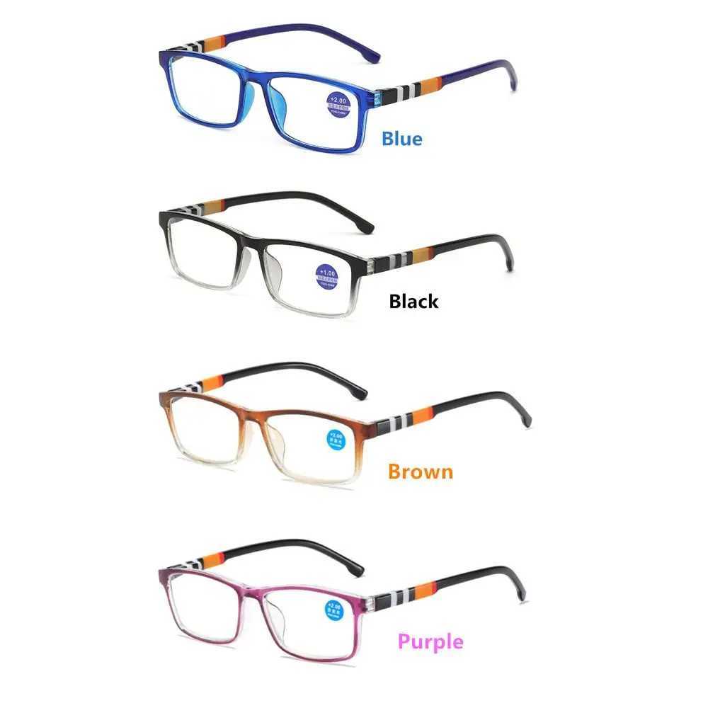 New anti blue light womens reading glasses fashion striped PC frame reader glasses protection Presbyterian glasses W240906