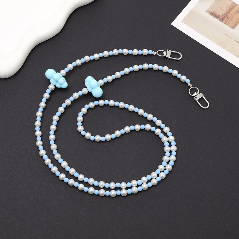 Yilian's new acrylic bead cloud pearl crossbody strap chain, phone case hanging decoration pendant for women
