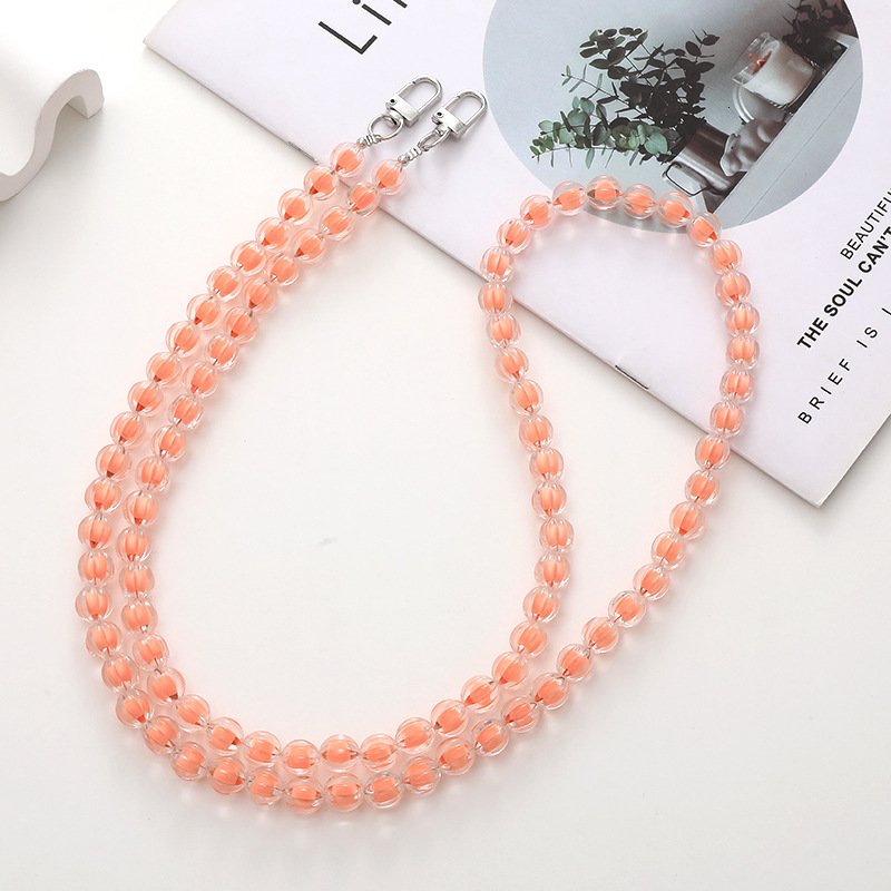 Yilian new in pearl pumpkin crossbody mobile lanyard gift bead phone anti drop chain 120cm