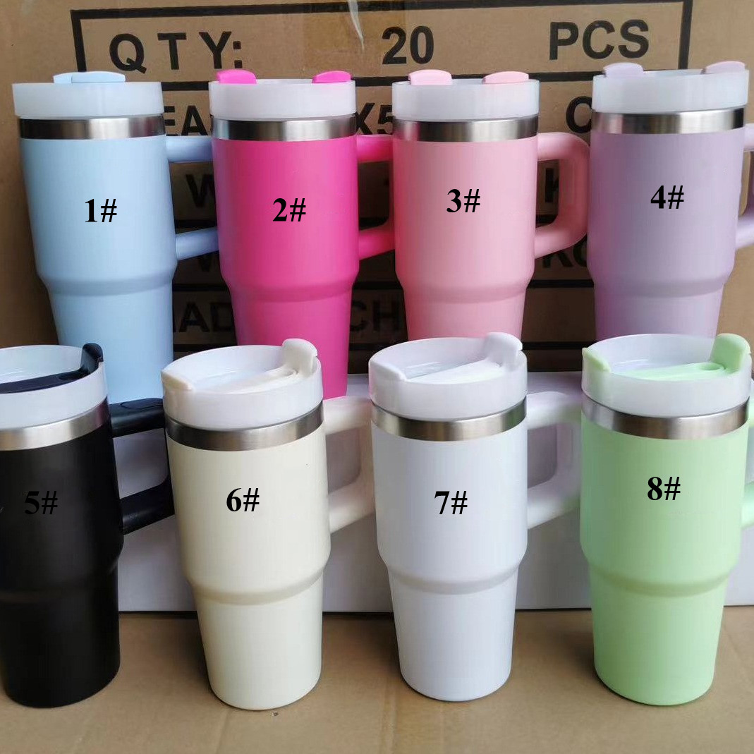 14oz stainless steel kids Tumblers with handle lid straw vacuum insulated children water bottle student outdoor camping cup 0907