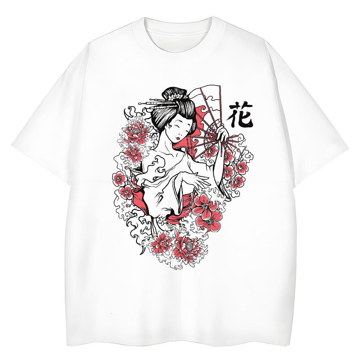 Fashion Casual Women T Shirts 230g Pure Cotton Round Neck Short Sleeve Home Outdoor portrait Tshirt for Man Woman Popular DIY Anime Printed Top Tees