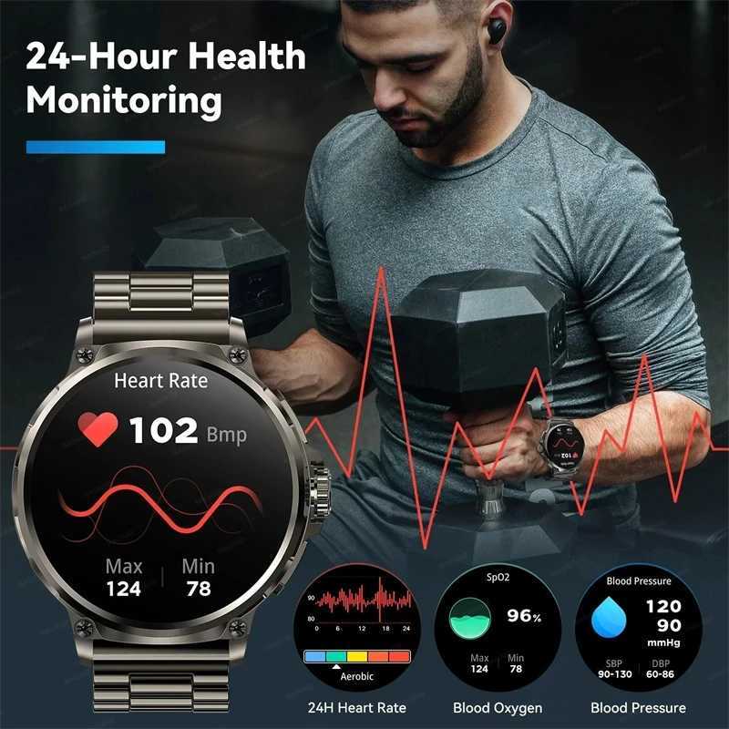 1.85 Ultra HD Clocks BT Call Smart Watch Men GPS Track 710mAH Battery 400+Dial Waterproof Smartwatch M240907