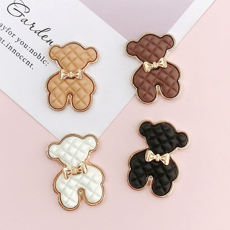 Yilian's new creative spray painted DIY accessories, phone cases, beauty materials, alloy teddy bear hair accessories