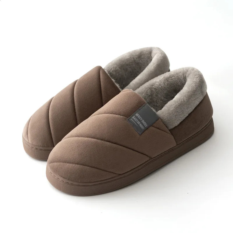 Large 4647 Men Winter Warm Furry slippers Couples Casual Bedroom Outdoor Thick Sole Non-Slip Slides Fashion Shoes For Men 240904