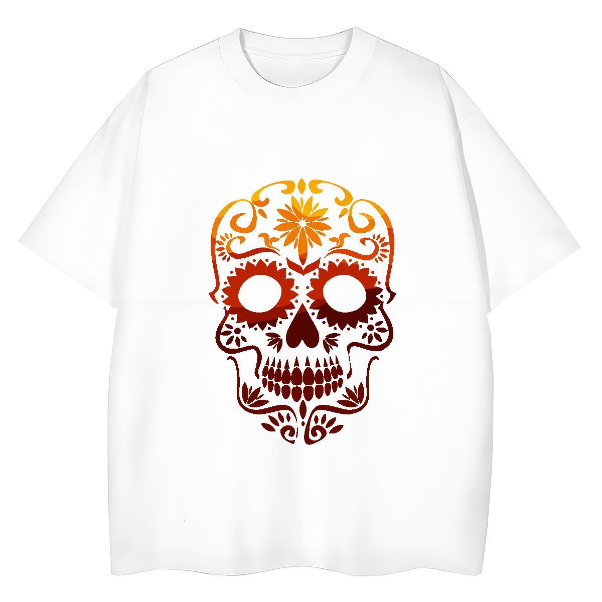 2024 Casual T Shirts Women 230g Pure Cotton Short Sleeve O-Neck Sports Street Wear skull Women Tshirts 5A Custom Cartoon Top Tees