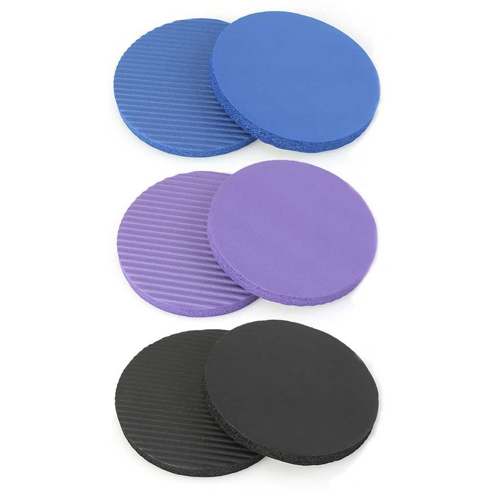 2 pieces/set fitness anti slip yoga mat NBR board push up round knee pad W240906