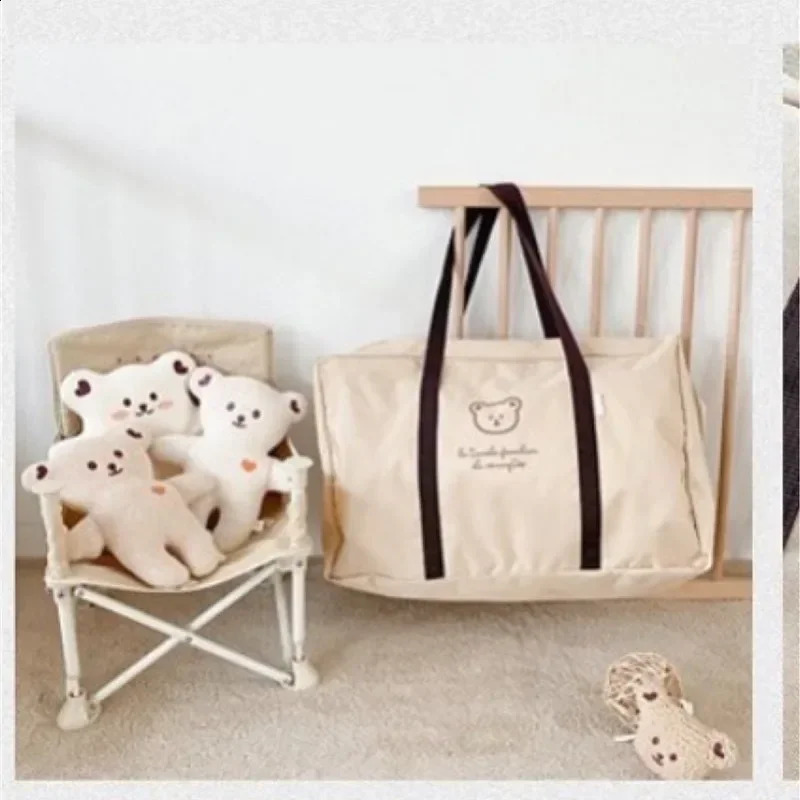 Womens Bag Trend Shopping Bag Womens Bear Quilt Storage Bag Pouch Packaging Bag Womens Large Capacity Export Handbag 240903