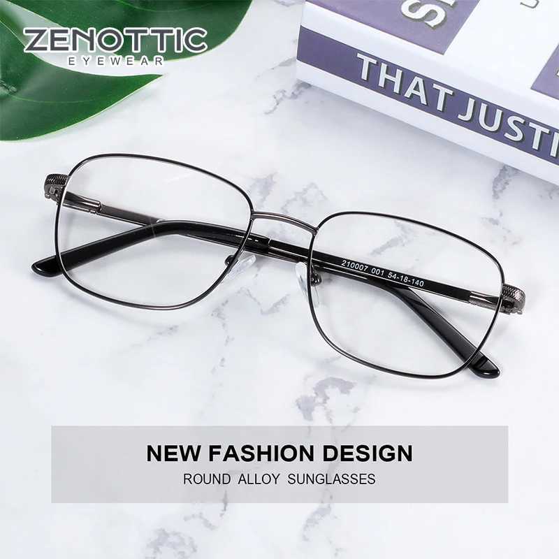 ZENOTTIC 2024 Titanium Alloy Glasses Commercial Style Optics Korean Glasses Mens Square Non Prescription Glasses Frame W240906