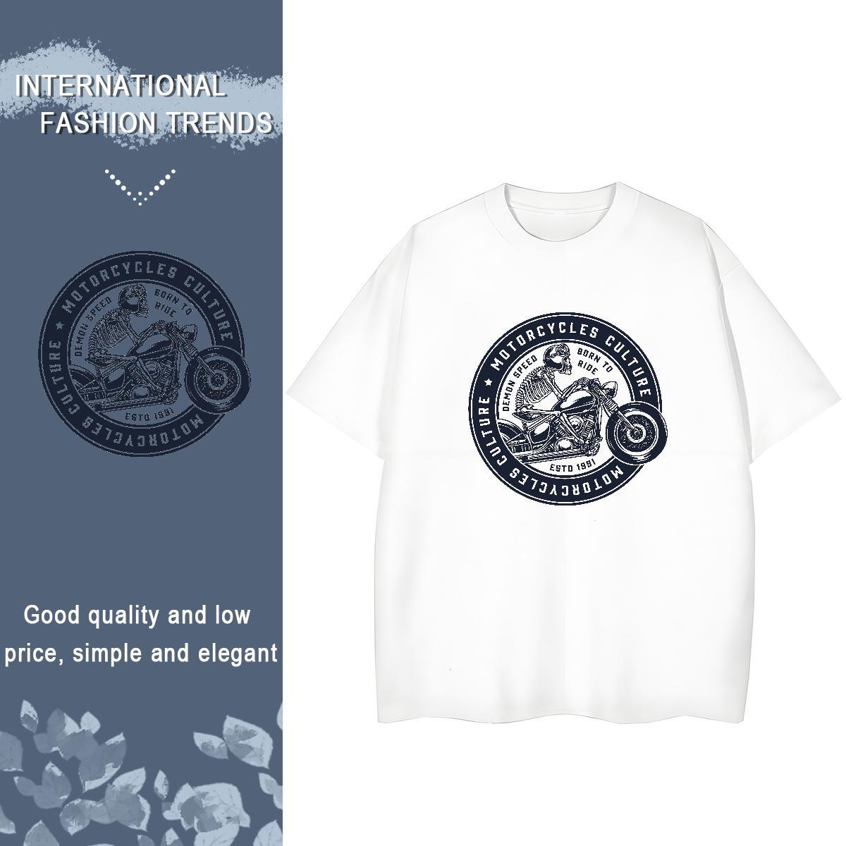 Factory Direct T-Shirts for Women 230g Pure Cotton Breathable Beach skull Lady T shirt High quality Anime Print Clothings