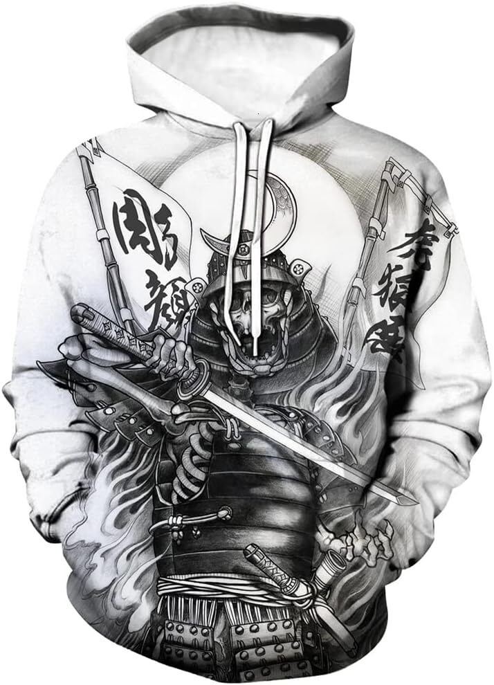 Hoodie for Mens Funny Casual Hoodie Samurai 3D Printing Sweatshirt Pullover Graphic Hoodies sweatshirt Pullover Long Sleeve