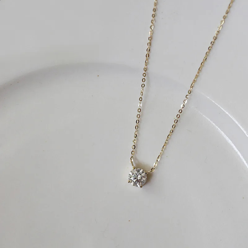 925 sterling silver French simple crystal pendant Kravik chain necklace womens party gold-plated 14k gold jewelry 240906