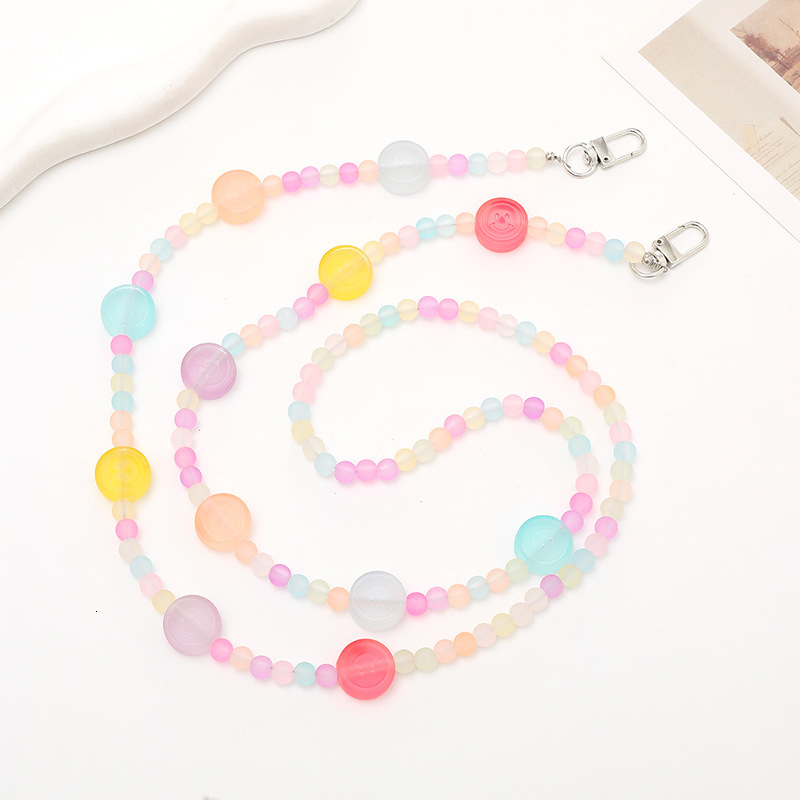Yilian New Style Beaded Mobile Cute Smiling Face Crossarm Chain Love Phone Case Hanging Rope Pendant Female