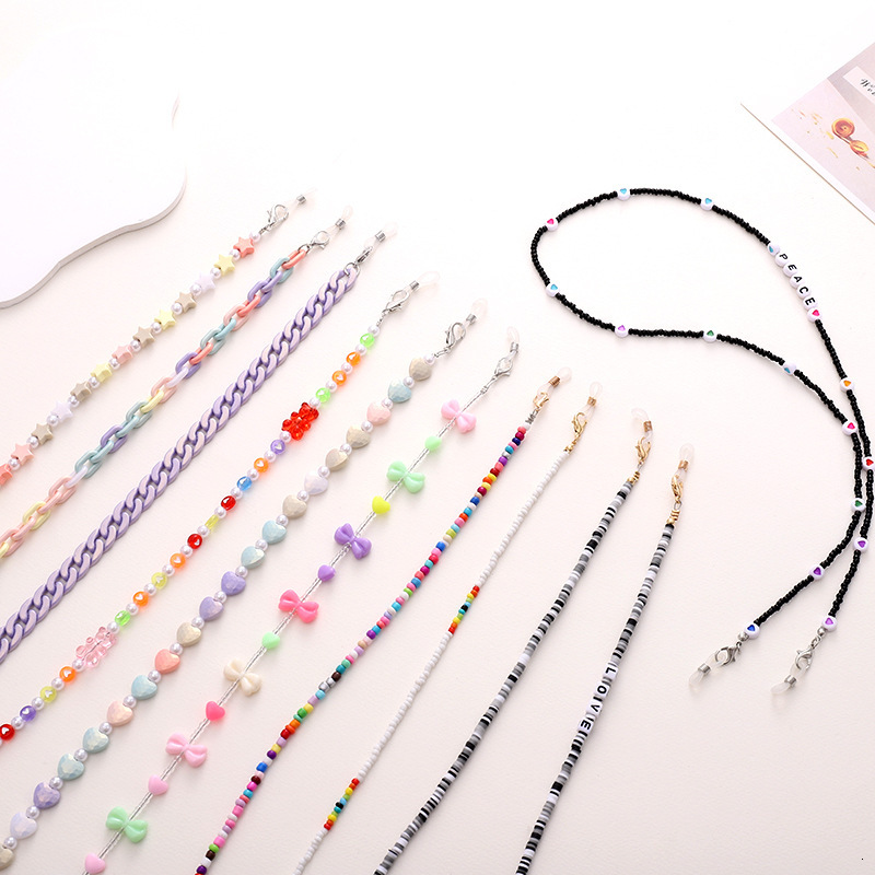 Yi Love Fashion Glasses Accessories High end Pearl Creative Mask Chain Neck slip and Anti loss Sunglasses Hanging Rope for Women