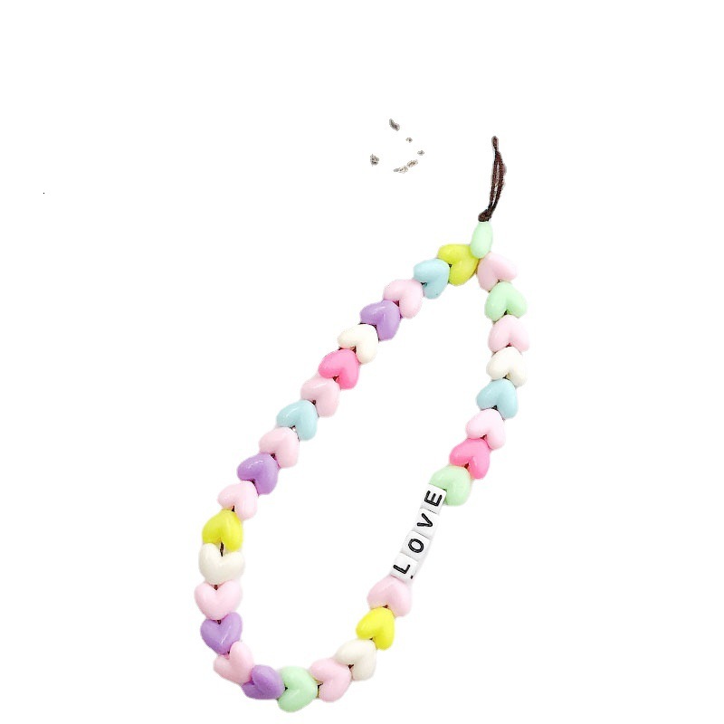 Yilian New Spring Color Mobile Handmade DIY Love Chain Anti Drop Phone Case Hanging Rope Pendant