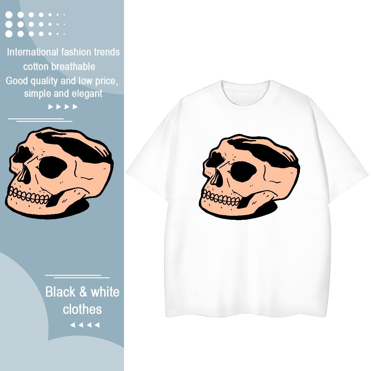 TOP Quality T Shirt For Woman 100% Cotton 230g Short Sleeve O-Neck Outdoor skull Lady T shirt Free Shipping DIY Logo Tops Tees
