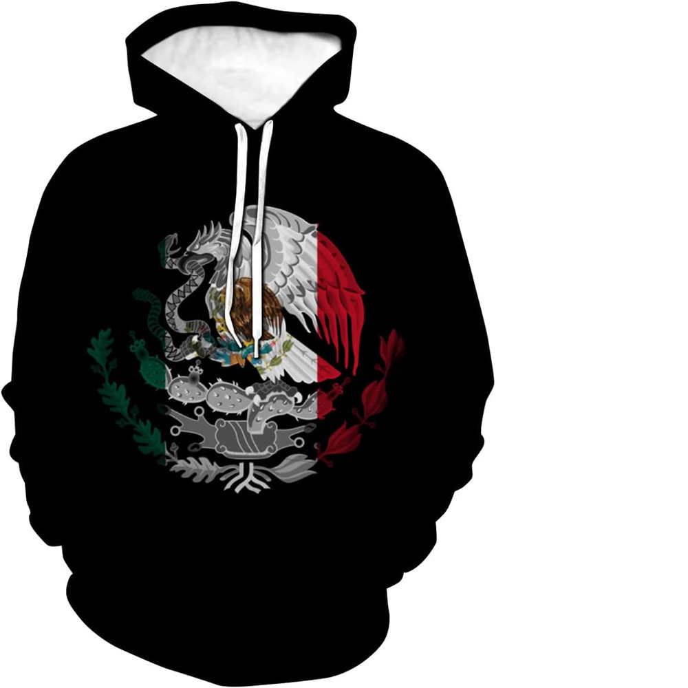 Hoodie for Mens Womens Men Women Long Sleeve Hoodie Sweatshirt Mexico Flag 3D Print Casual Hooded Pullover Graphic Hoodies sweatshirt Pullover Long Sl