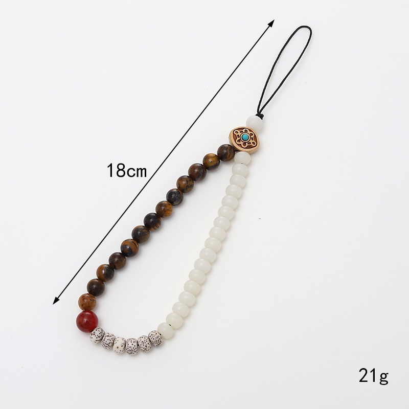 Chinese style short lanyard Bodhi bead chain natural stone mobile phone CCD camera pendant