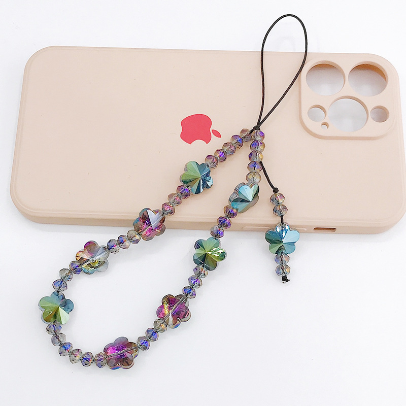 Yilian Jewelry New Crystal Hanging Rope DIY Beaded Stone Butterfly Phone Chain Wrist Strap