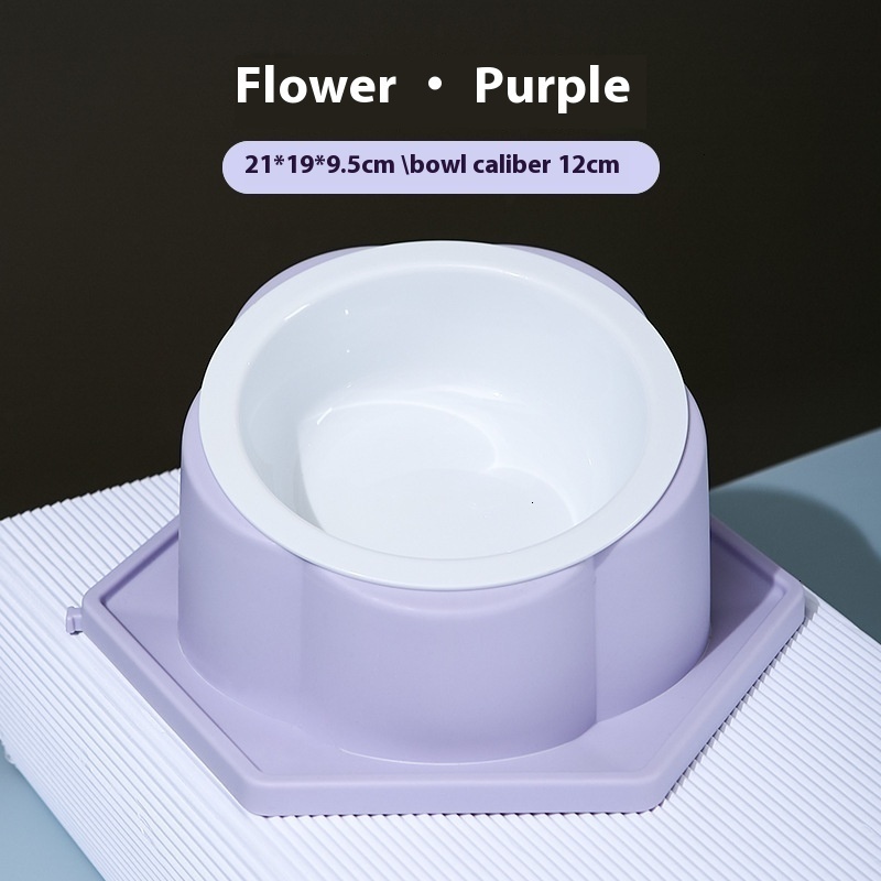 Pet diamond can be combined tilted neck protection, cat food bowl with slanted mouth, knock and anti slip feeding bowl, pet supplies