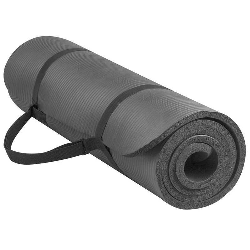Balanced multi-purpose 1/2 inch ultra thick high-density tear resistant exercise yoga mat with shoulder straps W240906