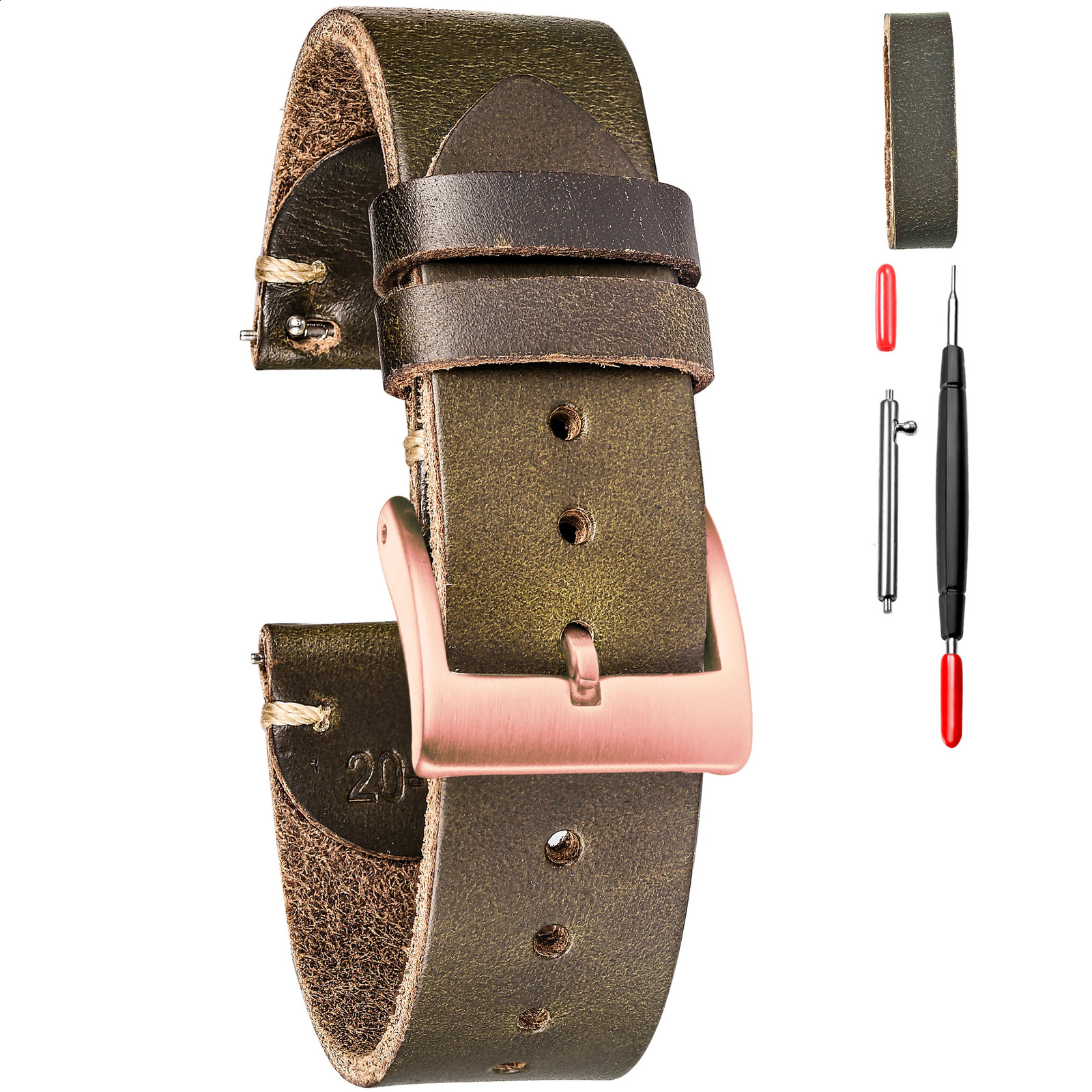 100% Genuine Leather Watch Bands With Quick Release Horween Horse Vintage Leather Watch Strap For Men 22mm18mm19mm20mm 240906