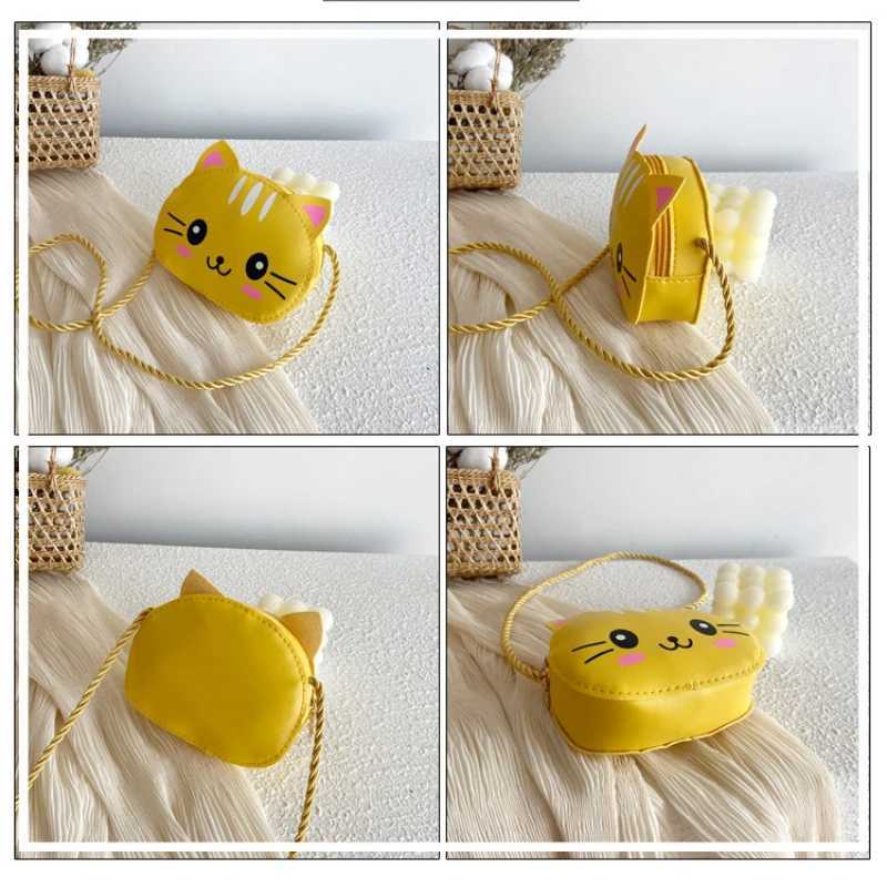 PU leather single shoulder horizontal bag cartoon cute animal childrens mini handbag baby girl childrens coin wallet W240906