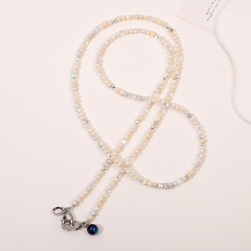 New Baroque pearl mobile phone lanyard, natural stone bead crossbody chain, can carry high-end bags, replacement chain for women