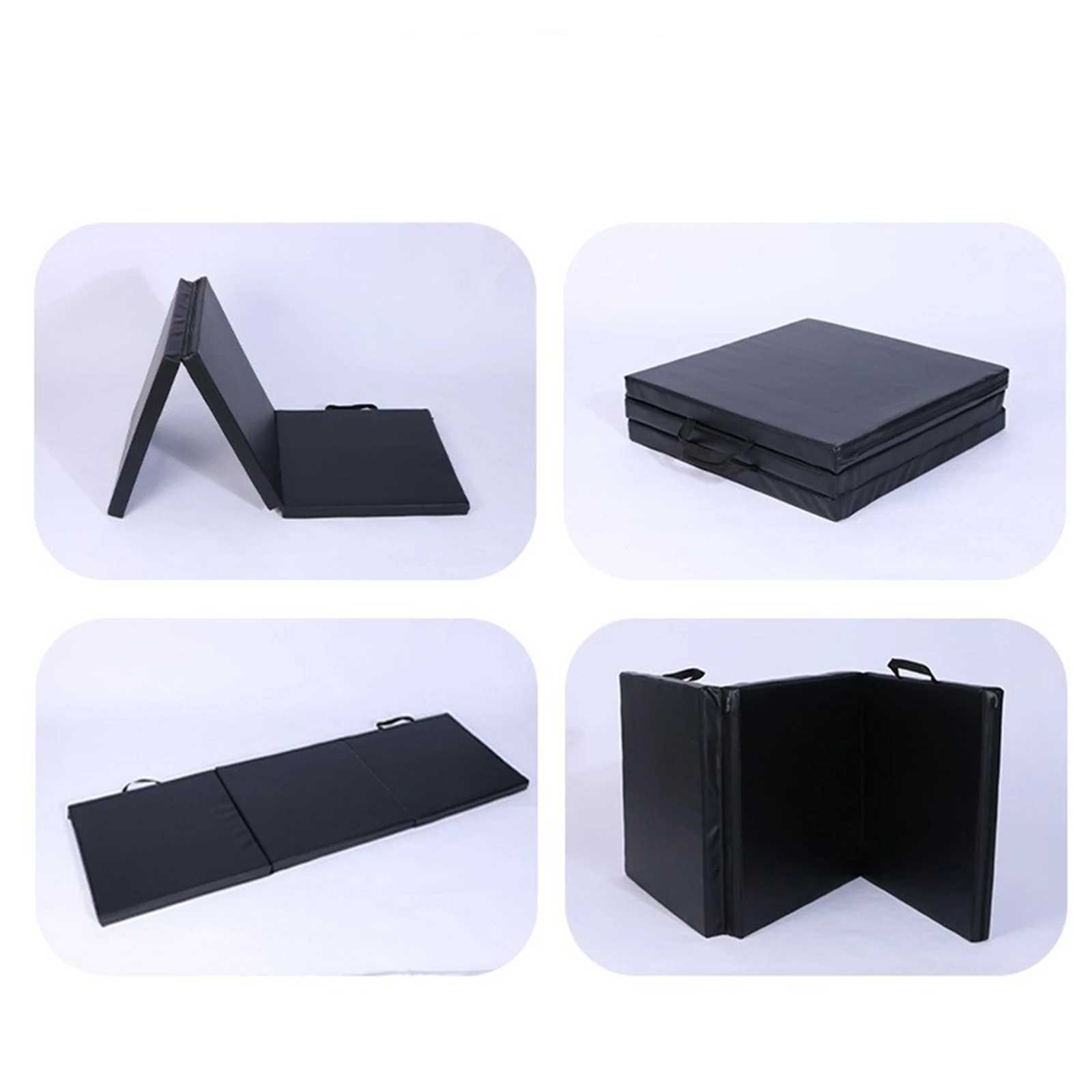Three fold sports mat neutral style thick carrying handle folding yoga mat balanced stretching fitness gymnastics exercise W240906