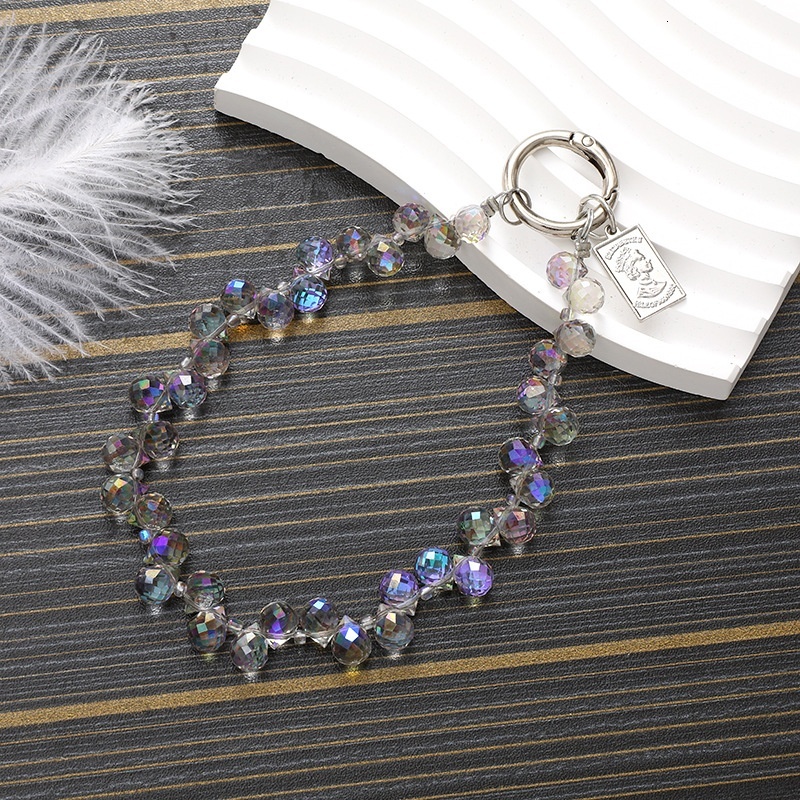 Yilian's new crystal teardrop bead pendant, phone case, keychain, hanging accessory, headphone chain, light luxury accessory