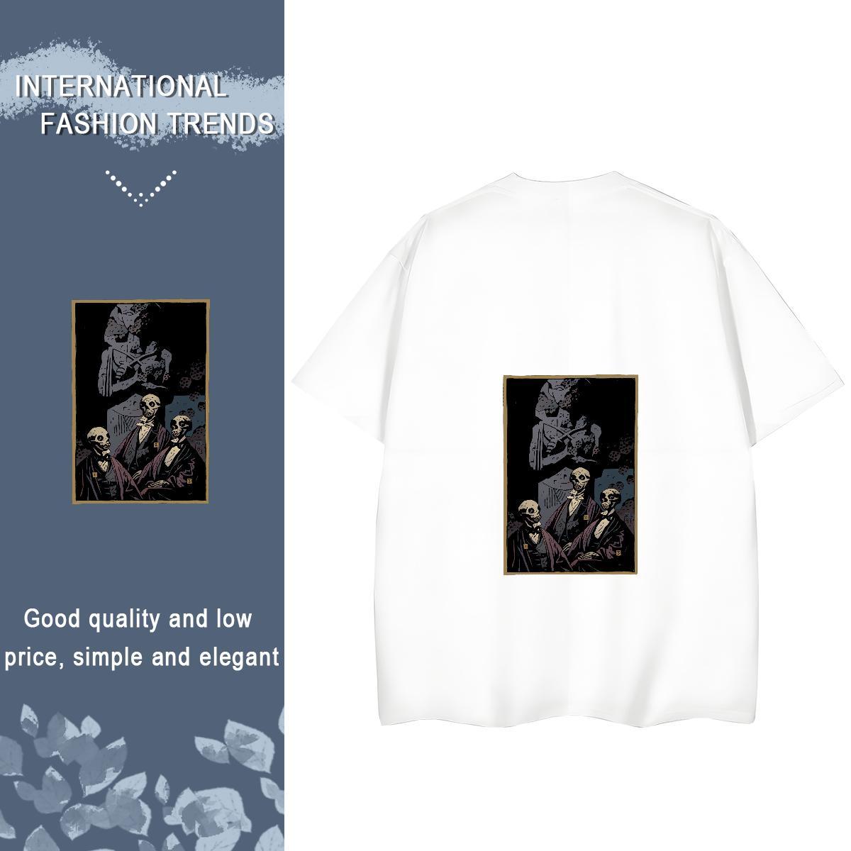 TOP Quality T shirt 230g Cotton Comfortable Summer Casual skull Lady T shirt Wholesale Oversized Clothes