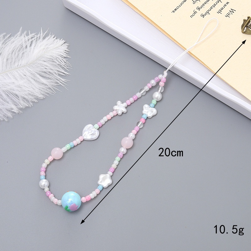 New color dopamine rice bead lanyard, summer fashion versatile mobile phone pendant, CCD chain pendant
