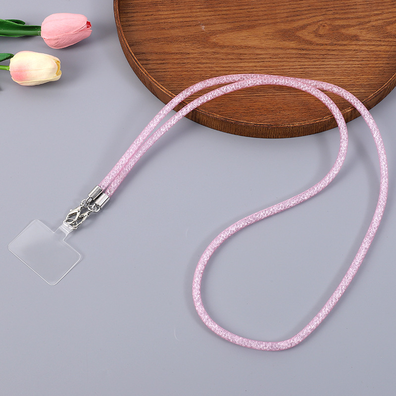 New universal mobile long mesh rope, crossbody chain, creative crystal lanyard, phone case, pendant chain